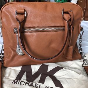 Michael Kors brown bowling bag